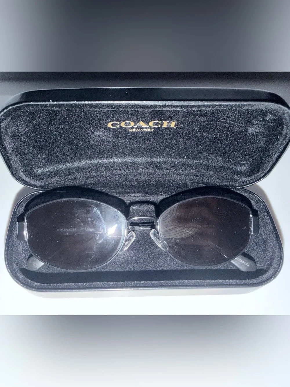 Coach Rimless Round Sunglasses in Gunmetal